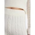 thumbnail image 4 of No Boundaries Cable Knit Sweater Wide Leg Pants, 30'' Inseam, Women's, 4 of 5