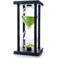 thumbnail image 1 of HAHDAXIA 60 Minutes Hourglass, Wood Sand Timer(Green,black,60 Min), 1 of 5