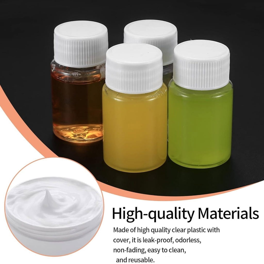 Pack of 60 Leakproof Medicine Storage Containers 15ml Reusable Bottles with Lids Transparent Lotions Dispenser Bottles