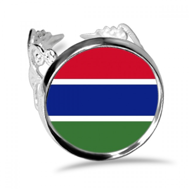 Gambia national flag Africa Country Anillo de compromiso de boda de amor ajustable Unbranded M