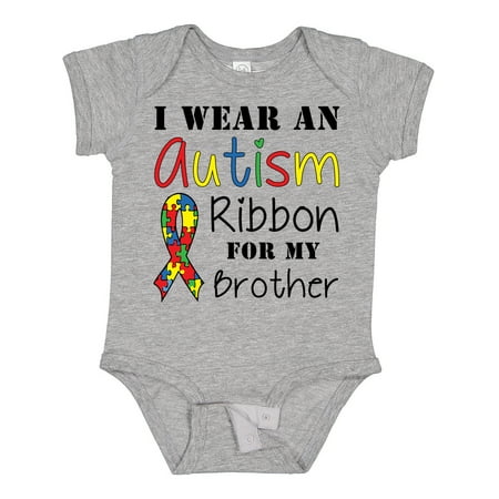 

Inktastic I Wear an Autism Ribbon for My Brother Gift Baby Boy or Baby Girl Bodysuit