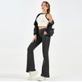 thumbnail image 4 of HAOYUNL Flare Jeans Pants for Women High Waisted Denim Pants Stretchy Crossover Bell Bottom Jeans Flare Leggings Casual Yoga Pants with Pockets S-XXL, 4 of 9