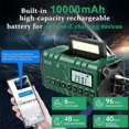 thumbnail image 3 of Emergency Weather Radio,AM/FM/ Hand Crank Solar Powered 10000mAh Phone Charger Radio,LCD Display Alarm Clock, 3 of 5