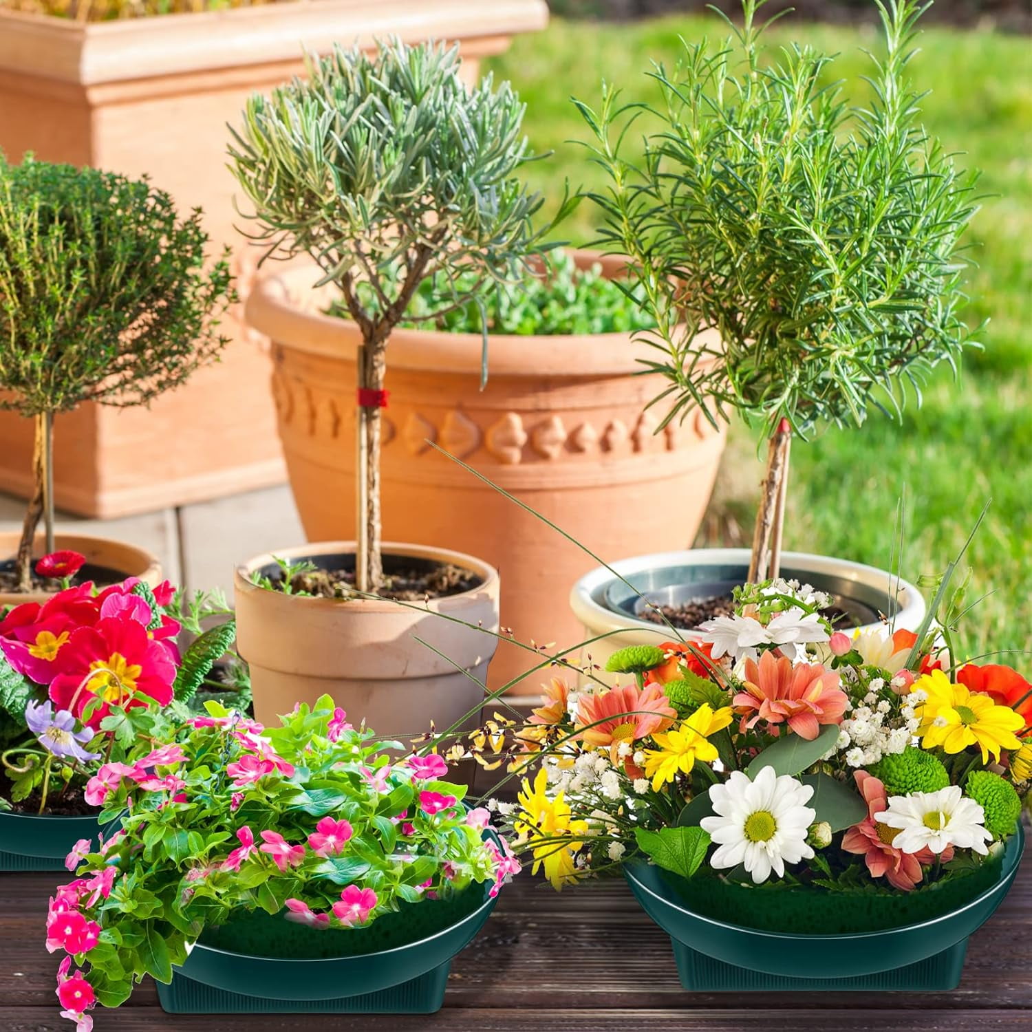 ABCISI 12 Pcs Floral Supplies Green Bowls for Flower Arrangements, Large Size 6.3 Inch Floral Foam Bowls for Holiday Wedding Floral Shop, Fresh Flower Decoration Supplies (Foam Not Include)