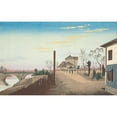 thumbnail image 2 of Kobayashi Kiyochika 18x13 Black Ornate Wood Framed Double Matted Museum Art Print Titled - Rising Sun from Yorozubashi Bridge (1880), 2 of 5
