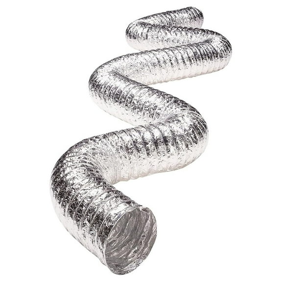 Metallic Dryer Duct 4x25ft - Super Flexible Multi-Layer Venting - UL 2158A Listed - 5-Ply Supurr-Flex - Silver HVAC Ductwork 4" x 25'