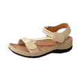 thumbnail image 2 of HTHLVMD Adjustable Strap Wedge Sandals for Women, 2026 Summer Orthopedic Sandal Diabetic Walking, Women's Summer Fisherman Sandals, Adjustable Ankle Strap Open-Toe, Beige 5.5, 2 of 7