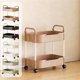 thumbnail image 1 of Estante De Almacenamiento De Plástico Carrito de cocina de 2 niveles con reposabrazos, color negro, para artículos de tocador y sala de estar (1 unidad) JASKFLY, 1 of 8