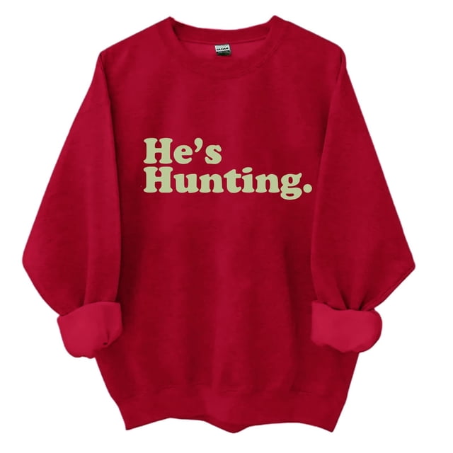 IDALL Chandails à Capuchon pour Femmes Crop Tops Il Chasse Chandail en Molleton Il Chasse Chemise Il Chasse Chandail en Molleton Chasse Chandail en Molleton Femmes Manches Longues Hauts Pulls Automne Rouge 2TG