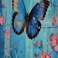 thumbnail image 5 of Fenyluxe Blue Butterfly Shower Curtain,Blue Flower Bathroom Shower Curtain Waterproof Polyester Floral Shower Curtains for Bathroom Decor 69x72, 5 of 7