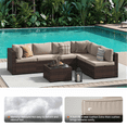 thumbnail image 3 of Dateyes 7-Piece Outdoor Patio Sectional Sofa Set, All-Weather Wicker Rattan Furniture with Coffee Table & Waterproof Cover (Off-White), 3 of 7