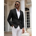 thumbnail image 3 of COOFANDY Mens Casual Blazer Slim Fit Suit Jacket Grey One Button Sport Coats & Blazers, 3 of 5