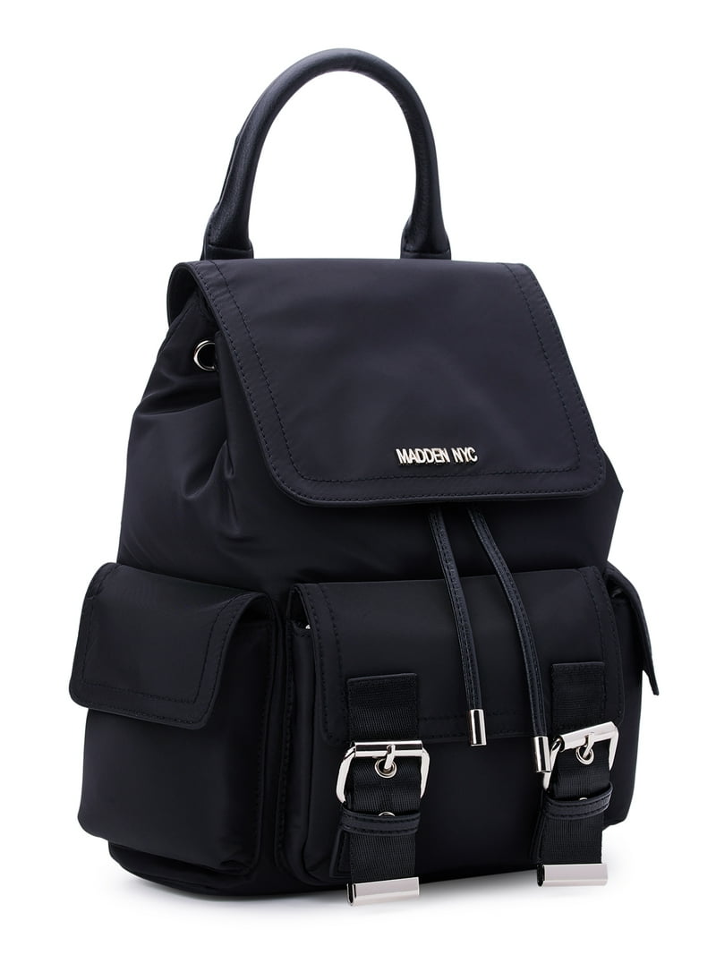 Madden NYC Women's Buckle Flap Backpack, Black - Walmart.com