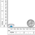 thumbnail image 6 of Gem Stone King 925 Sterling Silver Simulated Blue Opal and White Moissanite Engagement Ring for Women | 0.96 Cttw | Round Cabochon 5MM | Gemstone October Birthstone | Size 7, 6 of 7