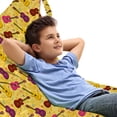 thumbnail image 1 of Guitar Lounger Chair Bag, Colorful Repeating Pattern with Musical Instrument and Notes, High Capacity Storage with Handle Container, Lounger Size, Mustard and Multicolor, by Ambesonne, 1 of 5