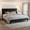 Black, variant on Amolife King Bed Frame with Adjustable Velvet-Studded Headboard, Grey