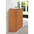 thumbnail image 3 of Hodedah 7-Drawer Chest with Locks on 2-Top Drawers plus 1-Door with 3-Shelves in Cherry, 3 of 5