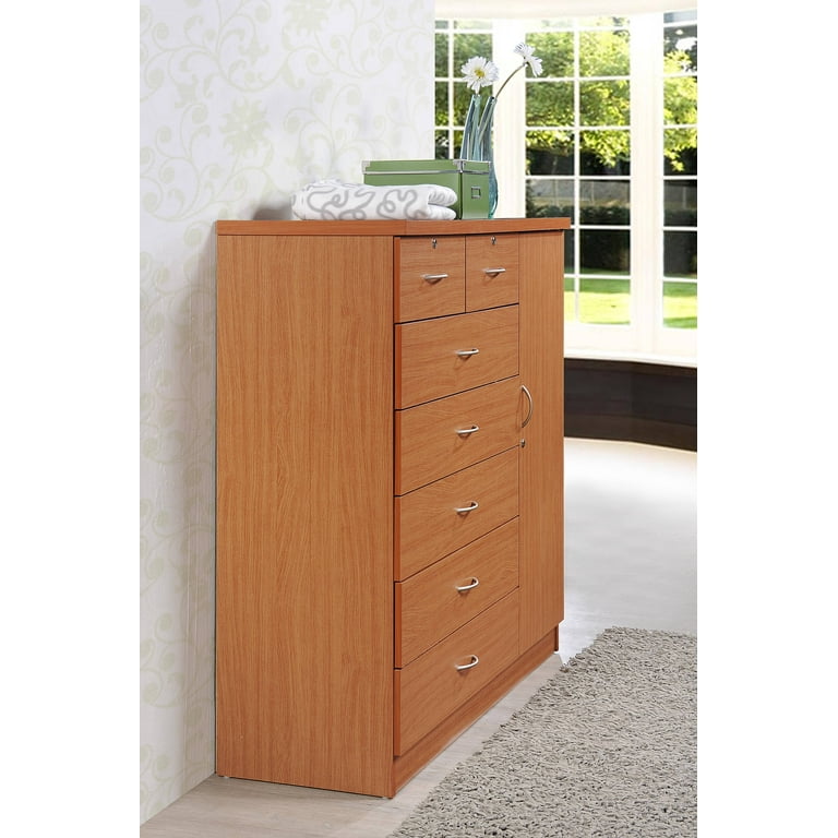 Free Shipping! Hodedah 7-Drawer Chest with Locks on 2-Top