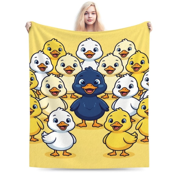 Duck Blanket, Soft Cozy Flannel Throw For Adults, Warm Blanket For Sofa Bed Couch Gift 50x40
