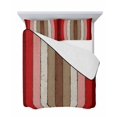 thumbnail image 7 of Quilts Twin-XL Size Bedding Set, Red Pink Lightweight Quilted Comforter, Farmhouse Wood Grain Vintage Brown Striped Soft Reversible Bedspread Coverlet with Pillow Covers for All Season, 68" x 98", 7 of 7