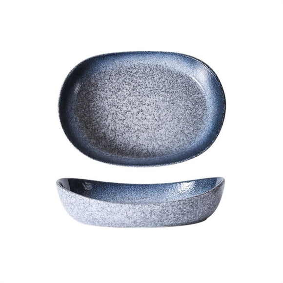 High-temperature Resistant Baking Tray Household Dish Plate Steamed Fish Baked Rice Dinner Plate Oven Microwave Heating Utensils