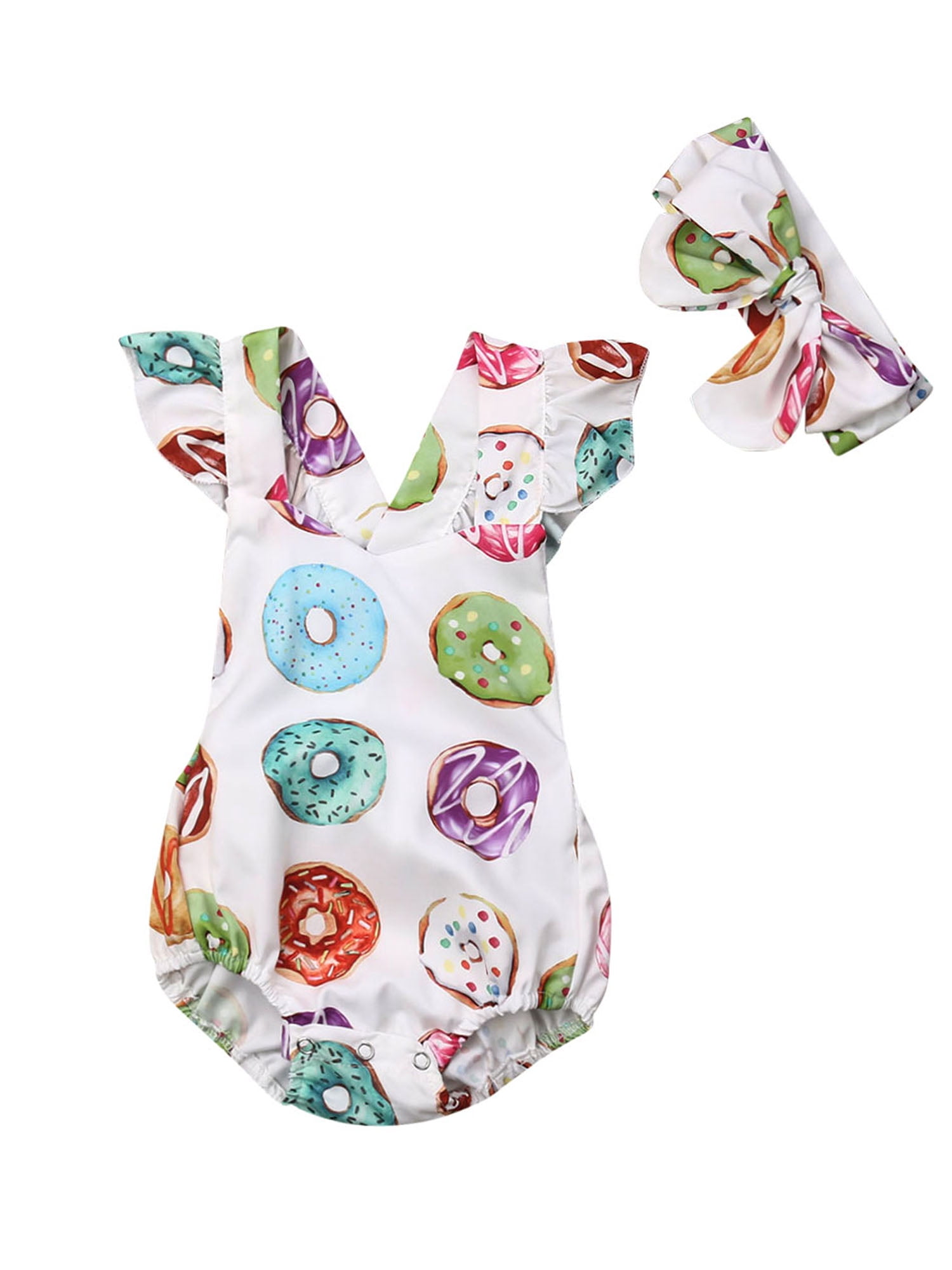 donut romper baby girl