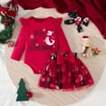thumbnail image 2 of THJRPQJFD Baby 1st Christmas Outfit Christmas Outfits for Boys Toddler Girls Christmas Long Sleeve Onesies 6-9 Months 14/16 Girls Clothes Girls, Red 0-3 Months, 2 of 9