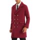 thumbnail image 4 of Abrigo Inspire Chic para hombres, abrigo de invierno de doble botonadura, corte slim fit, color burdeos, talla XL, 4 of 5