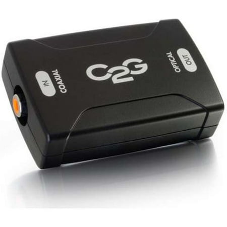 C2G 40018 Coaxial To Slink Optical Digital Audio Converter, Black