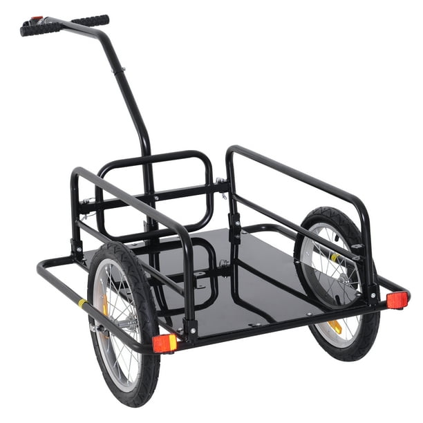Vélo pliant Cargo remorque utilitaire vélo chariot transporteur jardin  patio outil avec attelage noir 