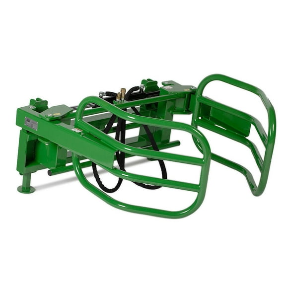 Titan Attachments Round Hay Bale Gripper Fits John Deere Hook and Pin Tractors, 36"-77" Arm Opening, Lifts 72" Hay Bales, 2200 lb Lift Capacity, Hay Squeezer with Hydraulic Cylinder