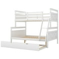 thumbnail image 4 of Euroco Wood Twin over Full Bunk Bed with Trundle for Kids Teens & Adults for Bedrooms, White, 4 of 12