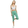 thumbnail image 4 of Women's High Waist Pocket Activewear Leggings, Dusty Jade, Capri, S, 4 of 5