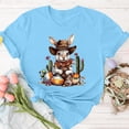 thumbnail image 4 of Mujeres de Manga Corta Tops Casual Nuevo Cuello Redondo Pascua, Ligera Camiseta de Poliéster Spandex, 4 of 4