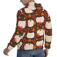 thumbnail image 6 of Lsque Autumn White Pumpkin Pattern Casual Men's Hoodie,Hooded Sweatshirt with Kangaroo Pocket,Pullover Hoodie-X-Large, 6 of 7