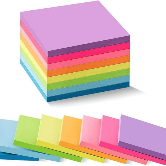 GARITIN Sticky Note Paper 16 Pack, 3" x 3" Sticky Notes, 800 Sheets Sticky Notes Pads, 50 Sheets per Pad, School Supplies and Oﬃce Products, Assorted Bright Colors