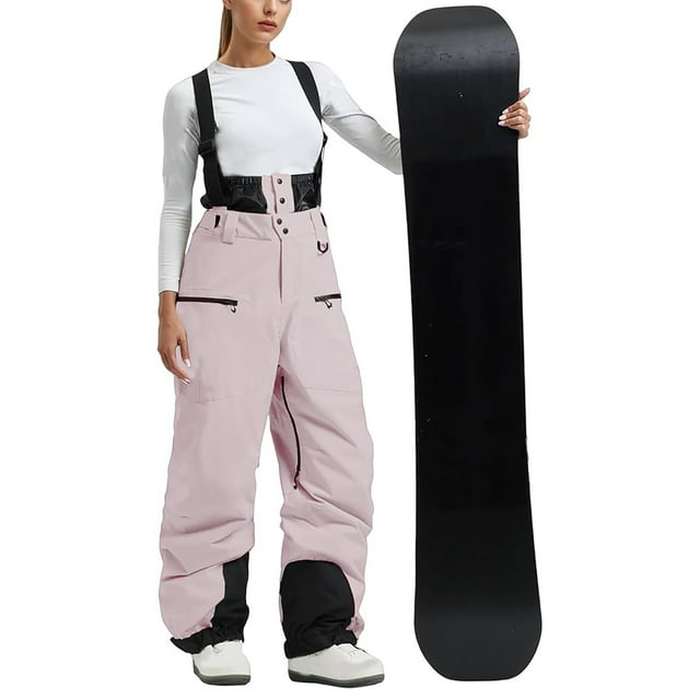 Timegard Overalls for Women 1 Piece Elastic High Waist Zipper Loose Snowboard Rompers Outdoor Ski Active Jumpsuit