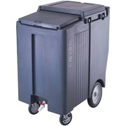 Cambro Tall Ice Bin / Caddy, 175 Lb. Capacity, 10" Easy Wheels, Granite Gray, ICS175TB-191