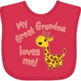 thumbnail image 3 of Inktastic My Great Grandma Loves Me Cute Giraffe Boys or Girls Baby Bib, 3 of 4