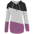 thumbnail image 3 of Jinhomg Womens Quarter Button Up Sweatshirt Fashion Long Sleeve Color Block Hoodies Fall Lightweight Comfort Pullover Top with Pocket Purple M, 3 of 6