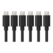 SABRENT [6-Pack] 22AWG Premium 3ft Micro USB Cables High Speed USB 2.0 A Male to Micro B Phone Sync and Charge Cables [Black] (CB-UM63)