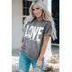 thumbnail image 3 of ABPHQTO Camiseta estampada gris LOVE everyone de mujer, 3 of 5