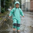 thumbnail image 2 of mgoYE Girl Rain Jacket 5t Kids Toddler Snow & Rain Suit - Waterproof Coverall One Piece Weather Resistant Baby Jacket(Green,4-5 Years), 2 of 9