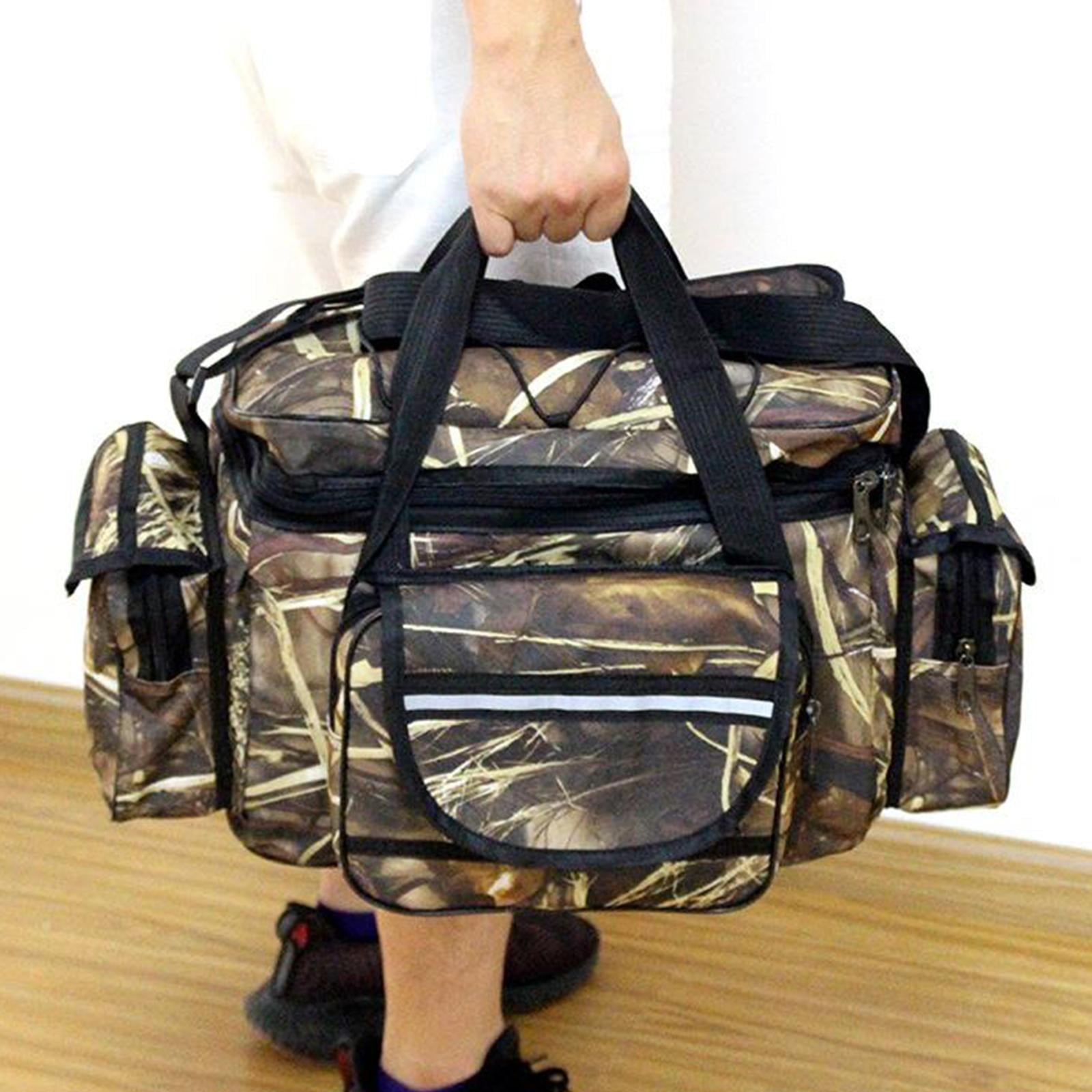 Vensio -Large Capacity Fishing Tackle Bag with Padded Shoulder Strap, Waterproof 600D Oxford Cloth Fishing Storage Bag for Carp and Sea Fishing, Multi-Pocket Gear Holdall
