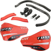 Tusk D-Flex Pro Adventure Handguards Black Bar/Red Plastics 1 1/8" Bars for Honda CRF300L Rally 2021-2023