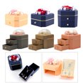 thumbnail image 4 of Caja de joyería de lujo, organizador de almacenamiento para collares, maquillaje y viajes. Azul de una sola capa, 4 of 6