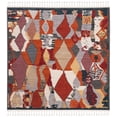 thumbnail image 2 of Safavieh Farmhouse Cadence Abstract Area Rug, Orange/Navy, 6'3" x 6'3" Square, 2 of 11