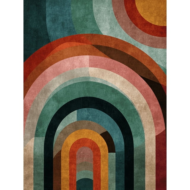 Qisvanset Simple Abstract Plant Canvas Print 12x16 Inch Mid Century Art