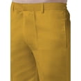 thumbnail image 4 of eloria Men's Premium Comfort Straight Fit Flat Front Dress Pant Pyjamas, Color: Mustard Yellow 1, Size : 32, 4 of 6