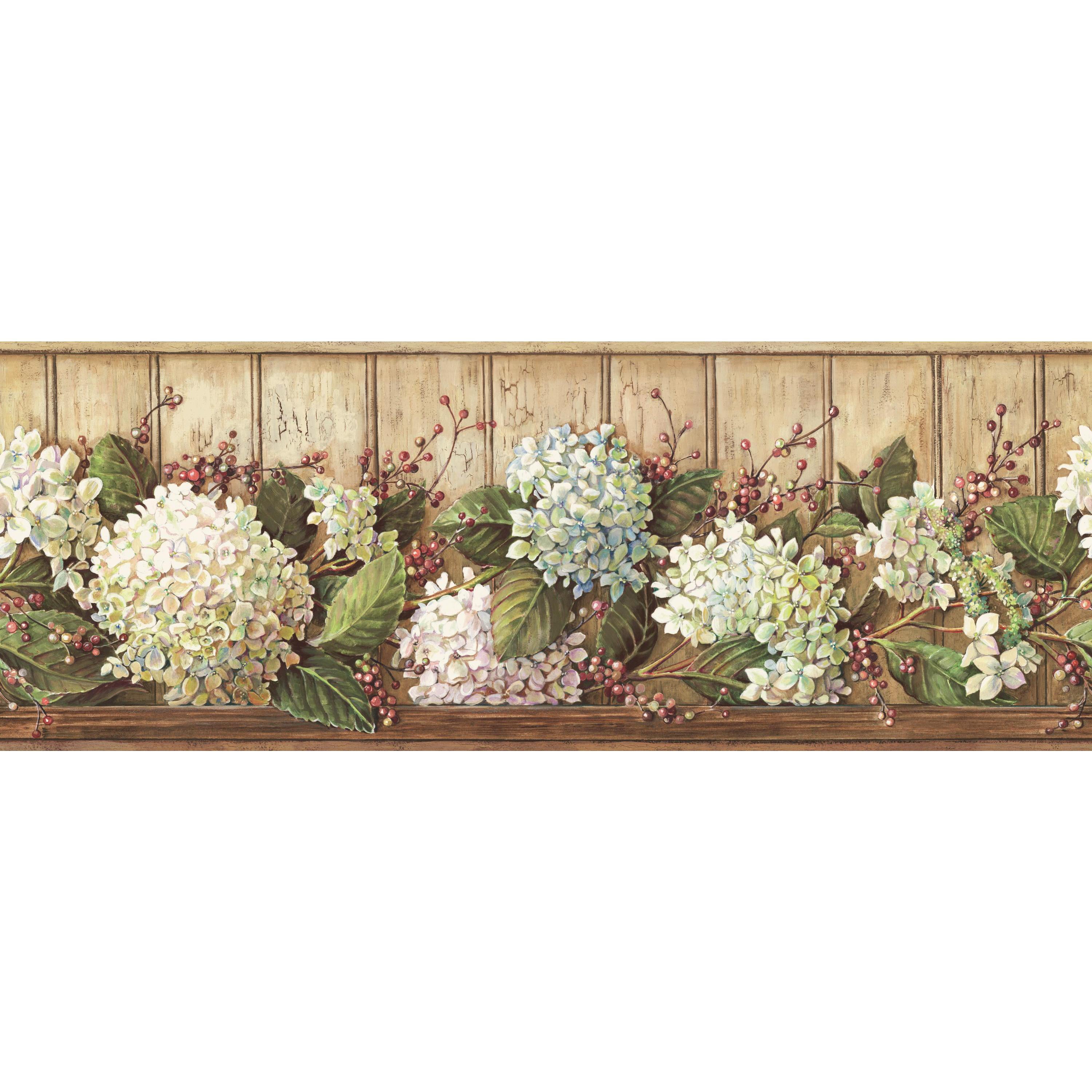 York Wallcoverings Hydrangea Removable Wallpaper Border